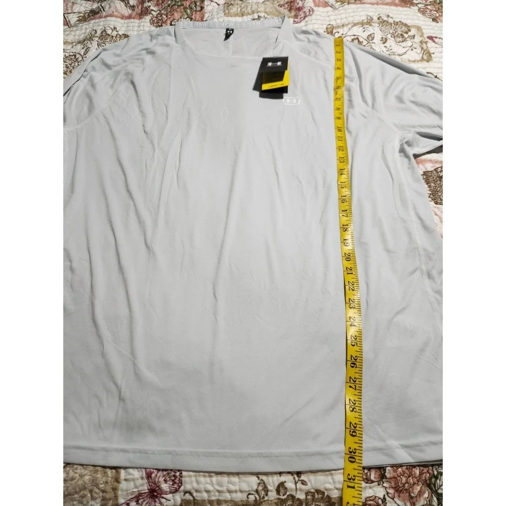UNDER ARMOUR  Men's T-Shirt‎ Fish Elite Crew Long Sleeve UPF40 Gray Size 3XL